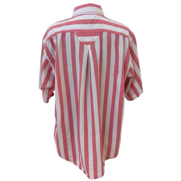 Woolrich Short Sleeve Button Front Red Stripe Cotton Shirt Womens XL - Picture 2 of 5
